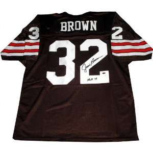  Jim Brown Autographed Pro Style Jersey w/HOF 