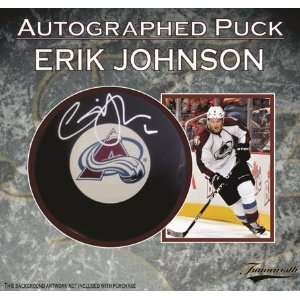  Signed Erik Johnson Colorado Avalanche Hockey Puck Sports 