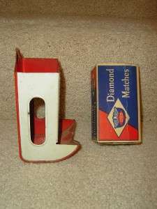   Metal Match Box Holder with Fruit and Original Box of Matches  