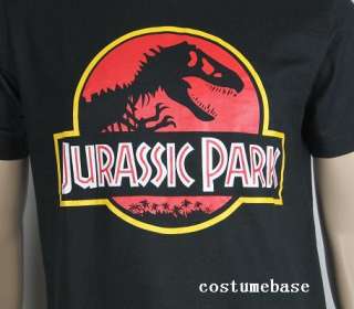 JURASSIC PARK T shirt Costume logo movie Dinosaur Black  