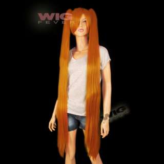 Short Orange Cosplay Wig + 2 X 120cm Ponytail  