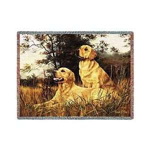  Golden Retrievers in Field Tapestry Throw