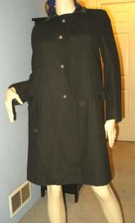 SIZE MP WOMENS BLACK WOOL CUSTOM MADE COAT, FLORAL LINING  
