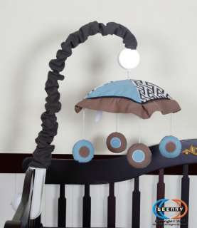 Musical Mobile For Blue Brown Scribble Bedding Set  