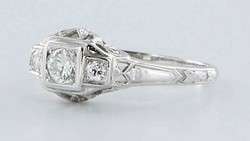 Vintage Orange Blossom 18K Gold Diamond Engagement Ring Fine Estate 