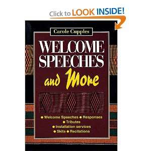  Welcome Speeches and More (9780687271924) Carol Cupples 