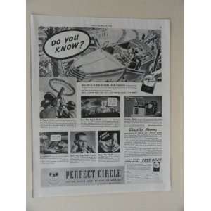 Perfect Circle Piston Rings. Vintage 30s full page print ad. (car 