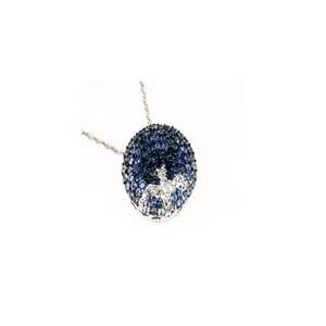  14K White Gold Diamond and Sapphire Necklace Jewelry