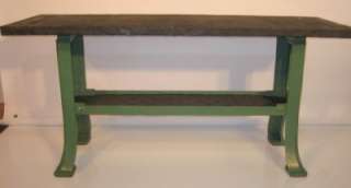 VINTAGE INDUSTRIAL IRON LATHE BASE REPURPOSED CONSOLE TABLE ANTIQUE 