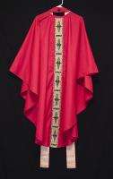 RED CHASUBLE & STOLE Long, Clergy Priest Vestment Church Apparel 