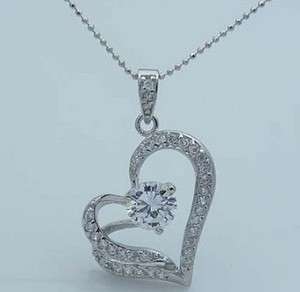 New Womens Crystal Heart Shaped Pendant Necklace#8  