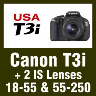 USA Model CanonT3i 600D + 2 IS Lens 18 55 & 55 250 EOS Digital Rebel 