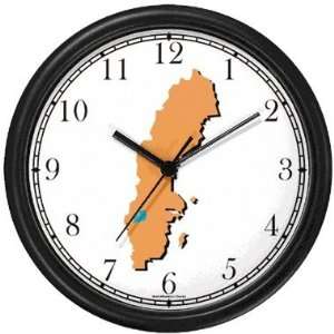  Map of Sweden Wall Clock by WatchBuddy Timepieces (Hunter 
