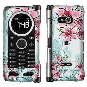  Fincibo (TM) Red Flowers on Blue 2D Hard Protector Case 
