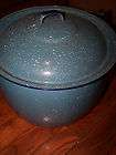 vintage speckled blue enamel granite cookware chamber stock pot 11