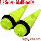 1050 Green Marble Stretchers Tapers 00G 00 Gauge 10mm
