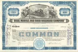 GULF MOBILE OHIO RAILROAD CO  stock certificate share  