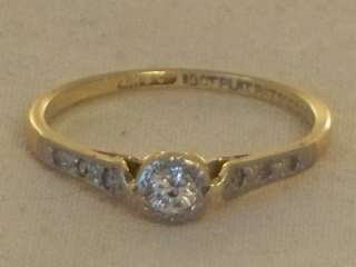 EDWARDIAN 18CT GOLD PLATINUM SOLITAIRE DIAMOND RING WITH DIAMOND 