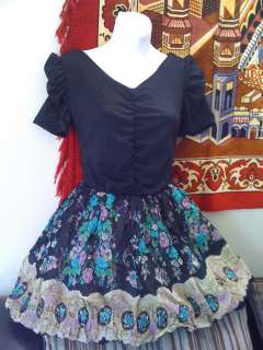 vintage 1950s victorian ruched bow lace paisley dress prev stop play 