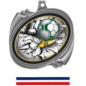  Custom Soccer Bust Out Insert Medals M 2201S SILVER MEDAL 