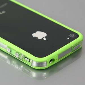  [Total 33 Colors] Green+Transparent Bumper Case for Apple 