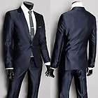 new Design slim fit one Buttons Mens Wedding Suits/black Jacket+Dress 