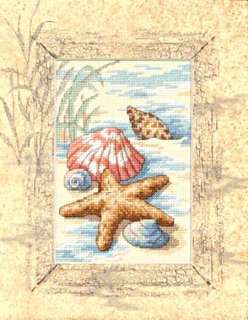 Dimensions Counted Cross Stitch kit 8 x 10 ~ SHELLS IN THE SAND w 