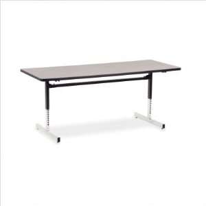 com 8700 Series Computer Table with 30 x 72 Top Color Grey Nebula 