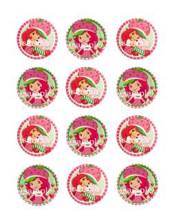 New STRAWBERRY SHORTCAKE Assorted Edible CUPCAKE Image Icing Toppers 