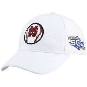  Mississippi State Bulldogs White Adjustable Baseball Hat 