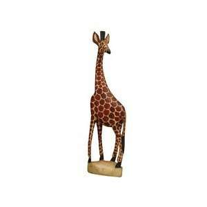  Hand Painted Wood Giraffe Statuette Brand New