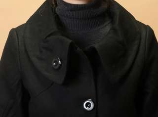 MOGAN FUNNEL Neck WOOL Blend Walking COAT Modern Chic Winter Jacket S 
