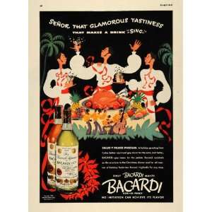   Ad Schenley Imports Bacardi Rum Fiesta Musicians   Original Print Ad