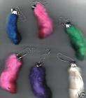 15 Dyed Real Rabbit Foot KeyChains Colors Your Choice Crafts Cat Toys 