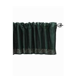 Embroidered Floral Valance 17lx40w Hunter Green 