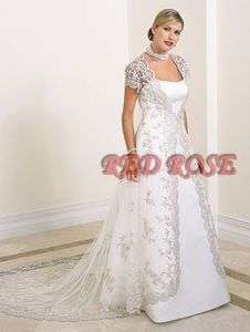 Lacework Plus size WEDDING DRESS/GOWN/PROM BRIDE RR202  