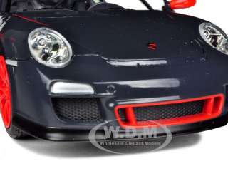 PORSCHE 911 (997) GT3 RS GREY WITH RED SKIRTS 1/24 BY ROAD SIGNATURE 