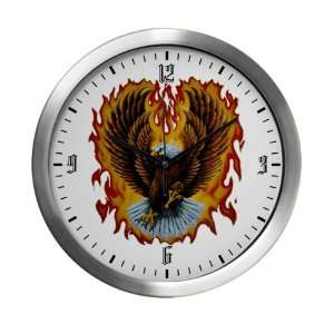   Wall Clock Eagle with Flames Harley Davidson Gear 