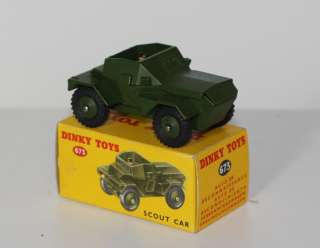 MILITARY DINKY TOYS 673 SCOUT CAR WITH DRIVER MIB  