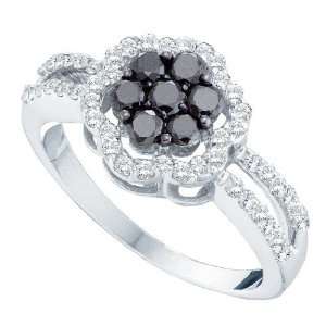 14k White Gold 0.83 Dwt Diamond Flower Ring   JewelryWeb 