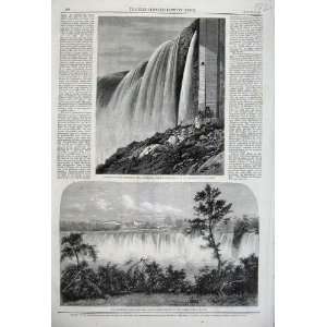  Horseshoe Water Fall Niagara 1860 American River Trees 