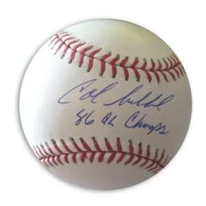  Calvin Schiraldi Autographed Baseball   with 86 AL Champs 