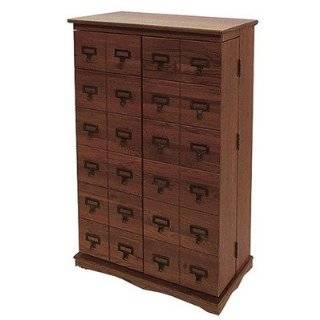Leslie Dame CD 612LW Wood CD, DVD, Video Storage Cabinet with Library 