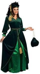 Gone with the Wind Scarlett Green Fancy Dress Costume  
