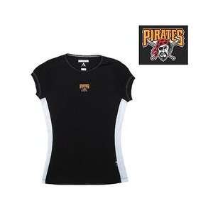 Pittsburgh Pirates Womens Flash T shirt by Antigua Sport   Black 