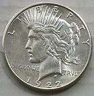 1922 S PEACE SILVER DOLLAR BRILLIANT UNCIRCULATED   HIG