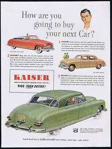1949 Kaiser Convertible Special Virginian Car Ad  