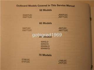Evinrude Johnson Outboard Service Manual 1998 50 60 70  