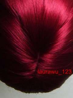Medium Ex Long Bang Burgundy Red Cosplay Wig 118XR  