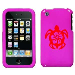  APPLE IPHONE 3G 3GS RED TURTLE ON A PINK HARD CASE COVER 